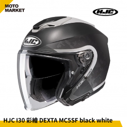 HJC 安全帽 四分之三罩 I30 彩繪 DEXTA 半罩式安全帽 消光黑白