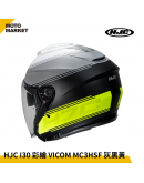 HJC 安全帽 四分之三罩 I30 彩繪 VICOM 半罩式安全帽 消光灰黑黃