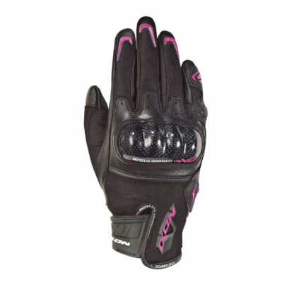 IXON 106L RS RISE AIR LADY 夏季防摔短手套 黑粉 透氣 夏季 觸控 女款 女版 碳纖維