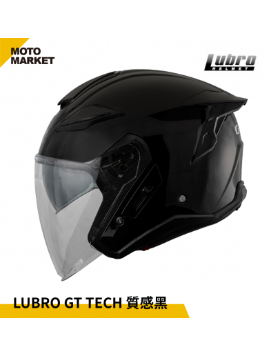 Lubro 安全帽 四分之三罩  GT TECH 質感黑 亮黑