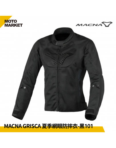 Macna 防摔衣 Grisca 夏季網眼防摔外套 透氣 101 黑色