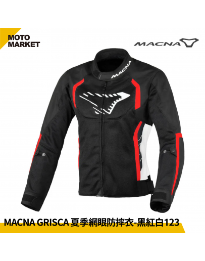 Macna 防摔衣 Grisca 夏季網眼防摔外套 透氣 123 黑白紅