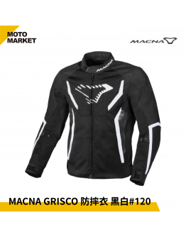 Macna 防摔外套 Grisco 防摔衣 夏季網眼 透氣外套 網布 120 黑白