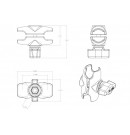 RAM MOUNTS RAM-B-201U-A 兩吋鋁質中夾
