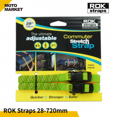 ROK Straps 可調節彈性綁繩 固定帶 28 - 720mm 綠底反光線