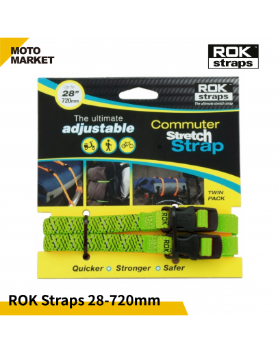 ROK Straps 可調節彈性綁繩 固定帶 28 - 720mm 綠底反光線