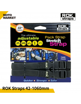 ROK Straps 可調節彈性綁繩 固定帶 42 - 1060mm 黑底反光線