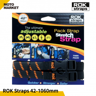ROK Straps 可調節彈性綁繩 固定帶 42 - 1060mm 黑底橘線 ROK Straps 可調節彈性綁繩 固定帶 42 - 1060mm 黑底橘線