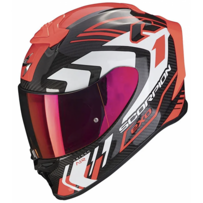 SCORPION 全罩安全帽 EXO-R1 EVO Air Carbon supra black red 碳纖維 黑紅