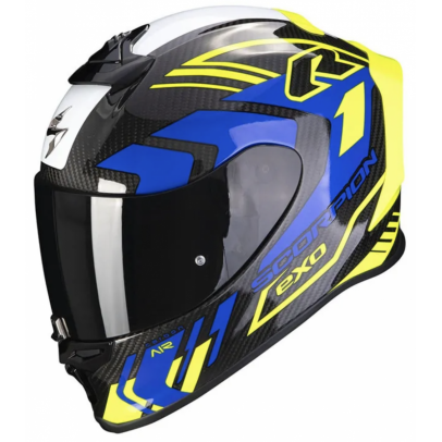 SCORPION 全罩安全帽 EXO-R1 EVO Air Carbon supra black neon yellow blue 碳纖維 黑黃藍