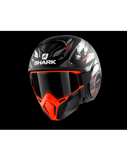 SHARK STREET-DRAK 安全帽 3/4 #Kanhji MAT 消光黑橘 3313KOS