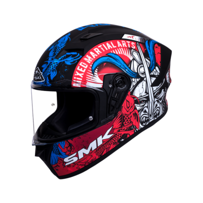 SMK STELLAR 彩繪 SAMURAI 若武者 MA253 消光藍紅 全罩式 安全帽  SMK STELLAR 彩繪 SAMURAI 若武者 MA253 消光藍紅 全罩式 安全帽
