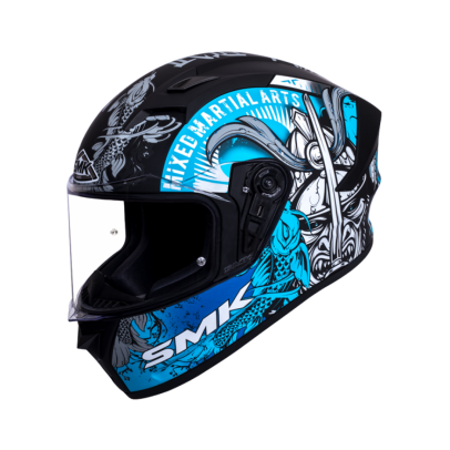 SMK STELLAR 彩繪 SAMURAI 真武者 MA265 消光黑藍 全罩式 安全帽  SMK STELLAR 彩繪 SAMURAI 真武者 MA265 消光黑藍 全罩式 安全帽