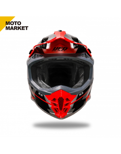 UFO 全罩安全帽 越野帽 MOTOCROSS INTREPID HELMET 灰紅